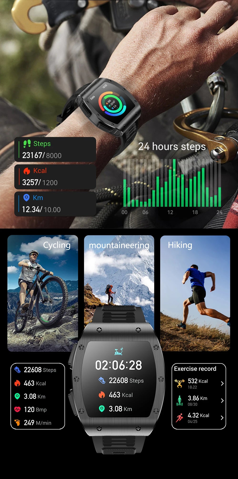 Jm09 2-in-1 TWS Smart Watch Wireless Earphones IP67 Waterproof Blood Oxygen Monitor Compass for Men's Sports Smartwatch Earbuds Tidesmit