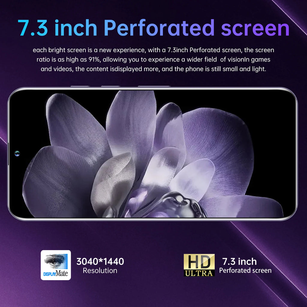 Tidesmit 5G Android 14 Smartphone, 7.3" OLED, 16GB RAM, 1TB Storage Tidesmit