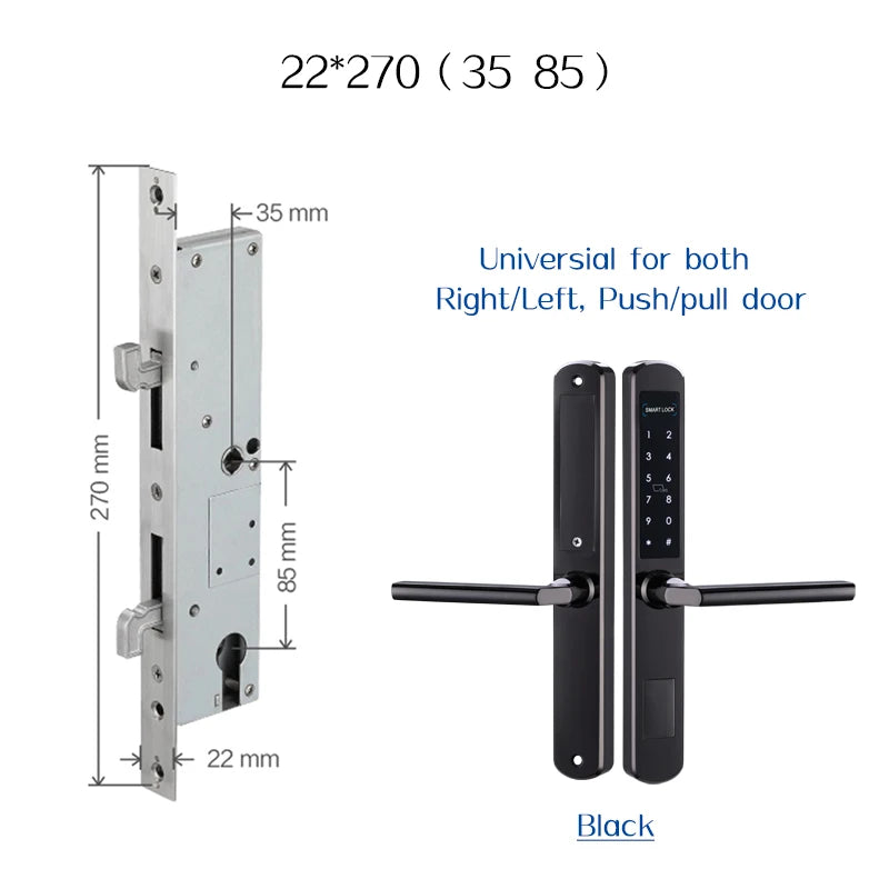 TTLock App Smart Sliding Lock WIFI Electronic Door Lock Bluetooth Digital APP Keypad Code RFID Card Keyless Lock For Hotel/Home