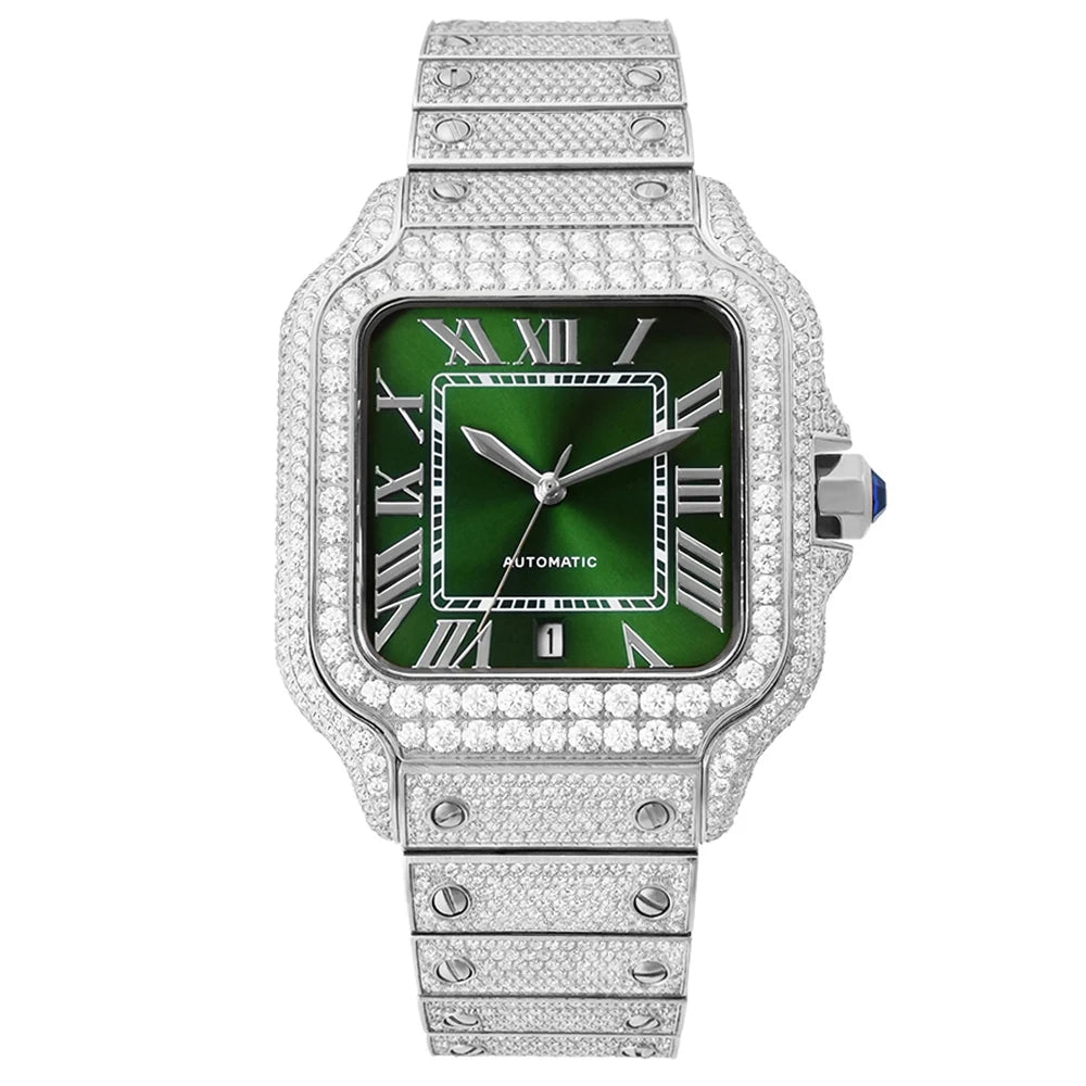 Reloj Full Diamond Jewelry Hip Hop Iced Out Automatic Watches Gold Luxury Men Mechanical VVS Moissanite Watch