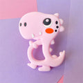 1pcs Teether Animal Silicone Baby Teething Toy Rodent Food Grade BPA Free Cartoon Dinosaur Pendant Nursing Necklace