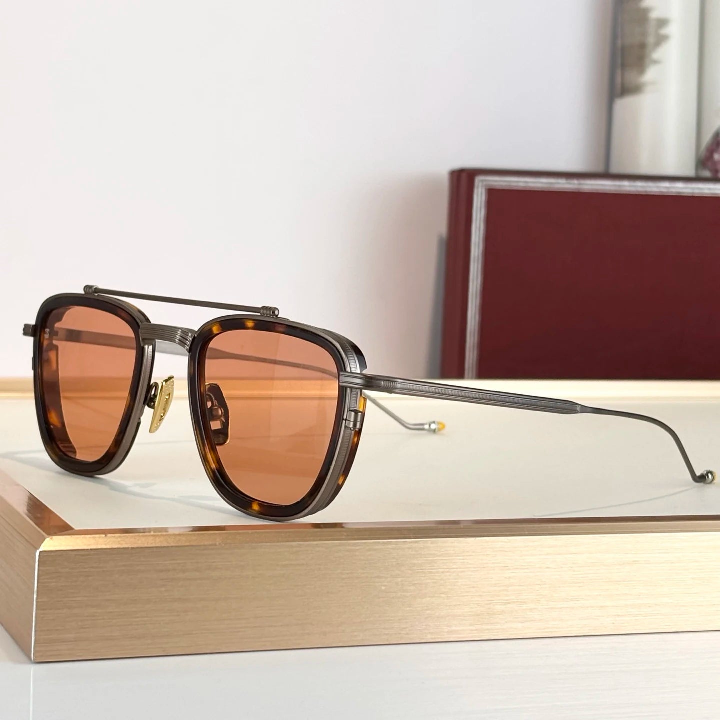 Luxury Fashion Designer Neutral Sunglasses UV400 Pilot Titanium Frame High Quality Men's Driving Business Travel Sunglasses