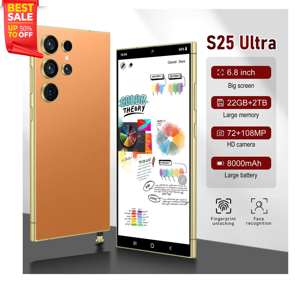S25 Ultra 5G smartphone side view showing sleek design and high-definition edge-to-edge display screen.