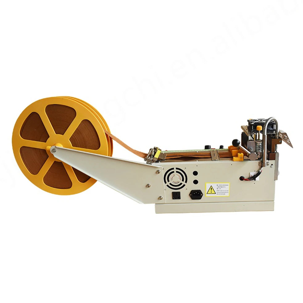 Automatic Electric Motor Nylon Polyester Hot Cutter Elastic Tape Cut Machine Webbing Ribbon Belt Chemical Paper Bags Food