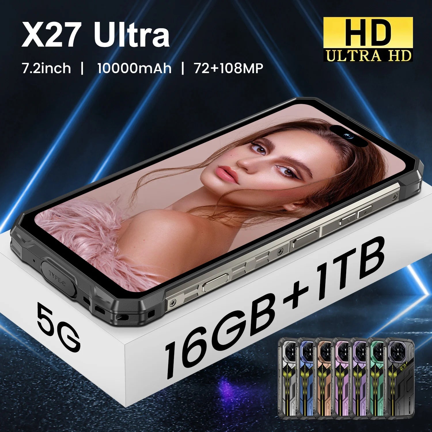 Tidesmit X27 Ultra 5G gaming phone with 16GB RAM and 1TB storage running Android 15 in sleek modern design