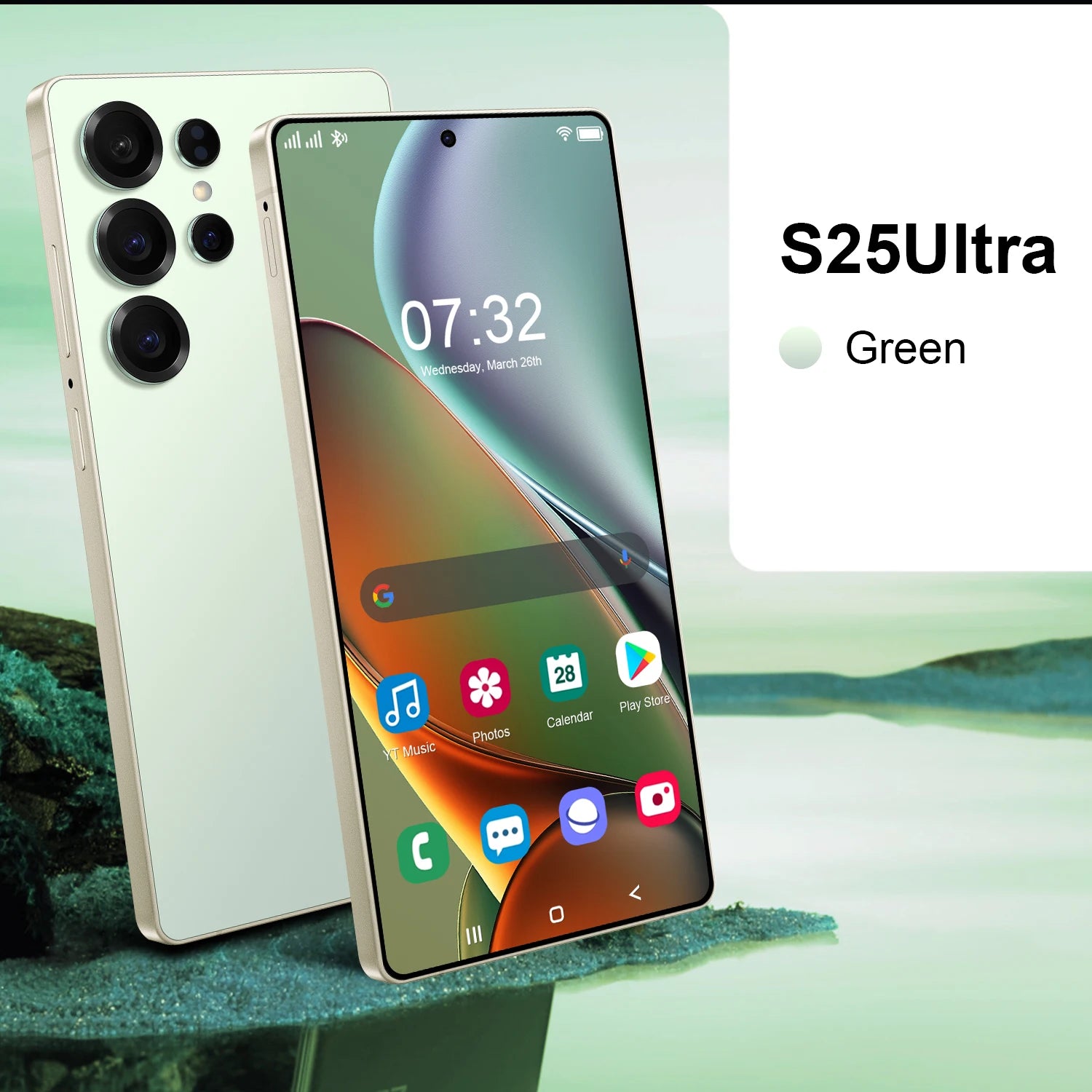 Unlocked 5G Smartphone 7.3 Inch AMOLED Display 16GB RAM 1TB Storage Green 1TB Tidesmit