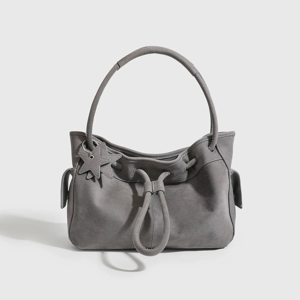 New Niche Design Light Luxury Underarm Shoulder Bag Women's Polyester Lining Two Straps Simple Large Capacity Commuting Handbag