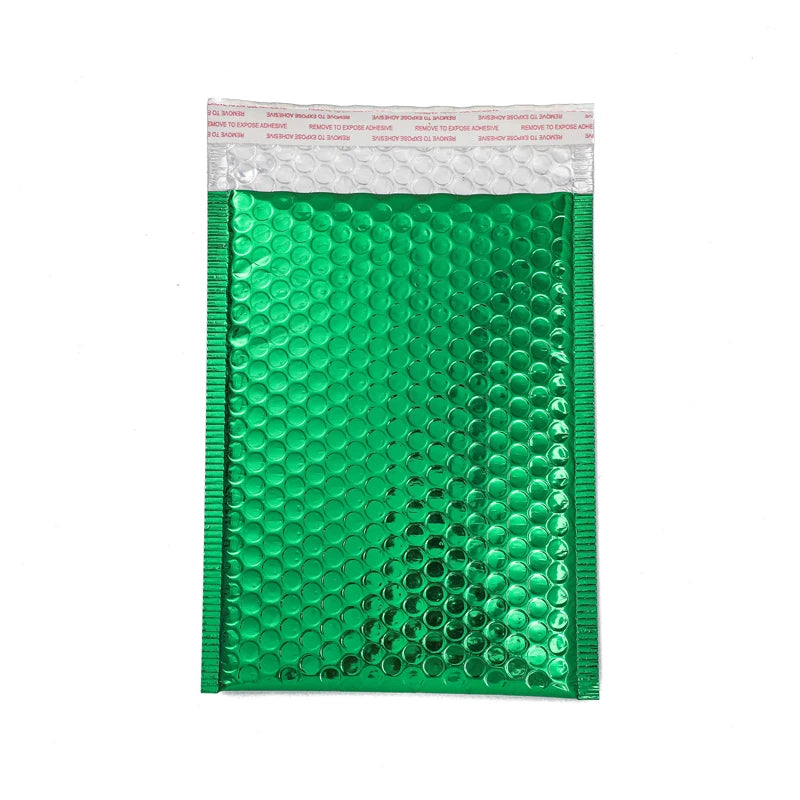 Gold Rose Gold Pink Red Green Silver Aluminum Poly Eco-Friendly Waterproof Bubble Mailer for Cosmetics Jewelry Packaging