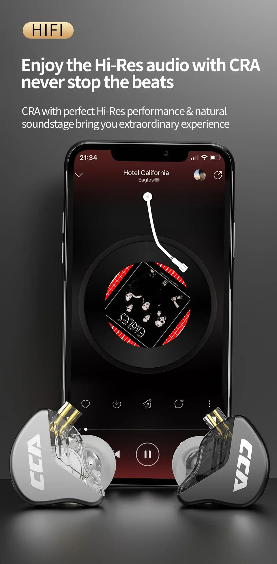 CCA CRA In-Ear Monitors | Dynamic Driver Wired Earbuds | Tidesmit Tidesmit