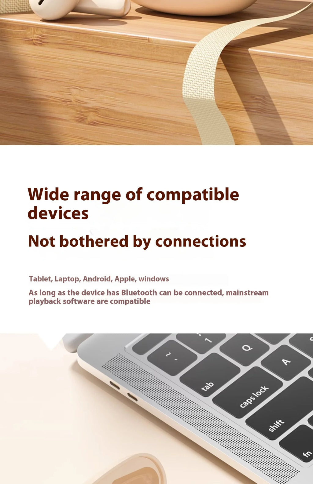 For Bluetooth In-Ear Headset LED Battery Wireless Noise Reduction Long Endurance High Sound Quality for Sports Running Tidesmit