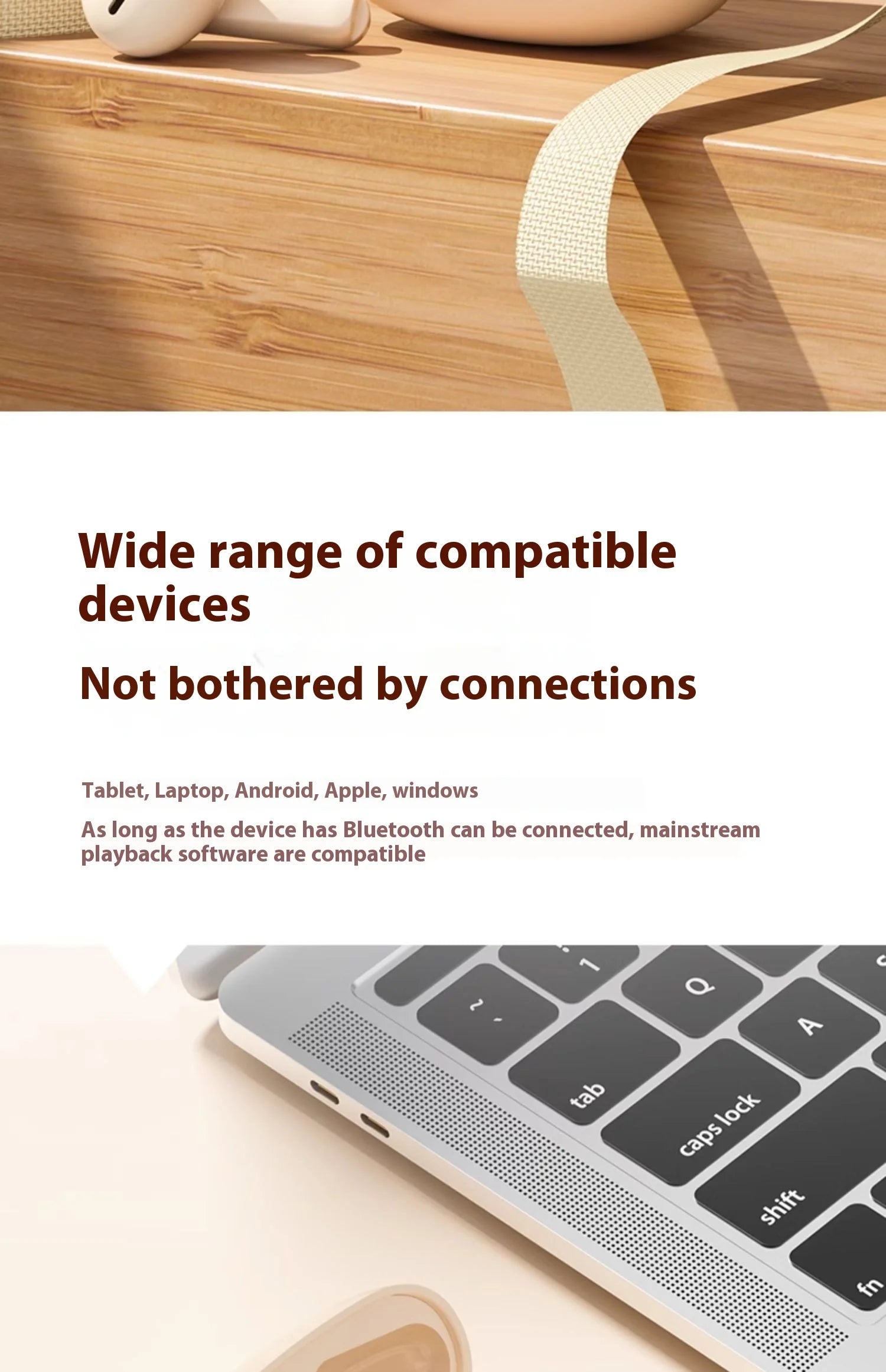 For Bluetooth In-Ear Headset LED Battery Wireless Noise Reduction Long Endurance High Sound Quality for Sports Running Tidesmit