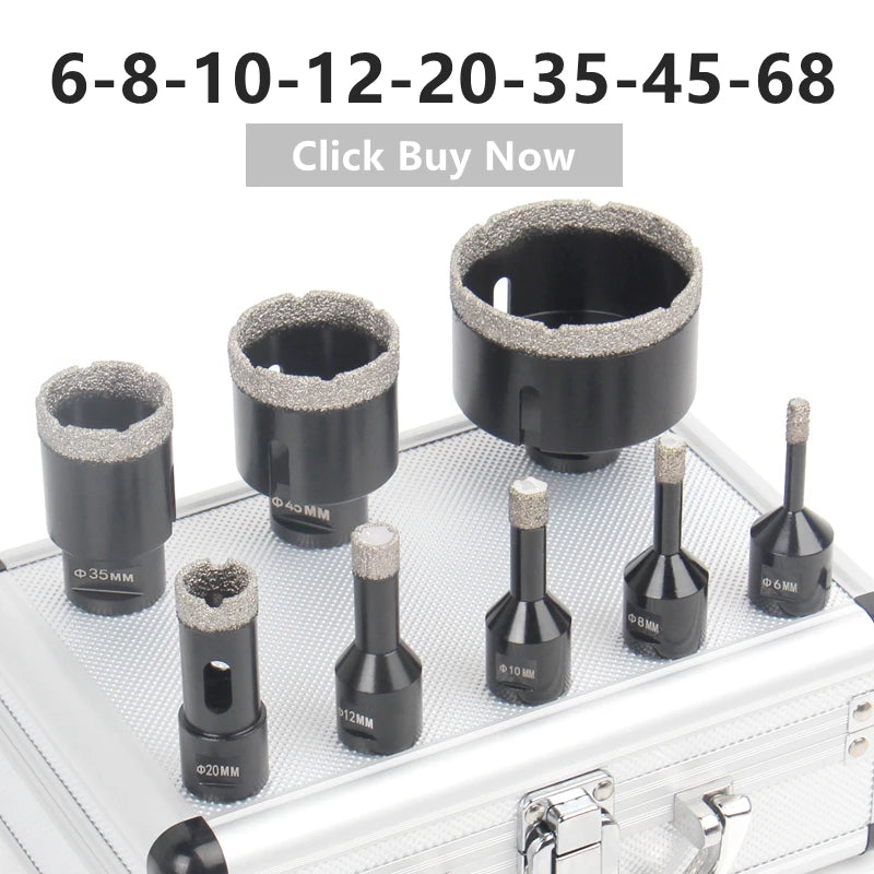 5-130mm M14 Thread Dry Vacuum Brazed Marble Masonry Hole Saw Opener Diamond Drilling Core Bit For Ceramic Tile Granite Marble