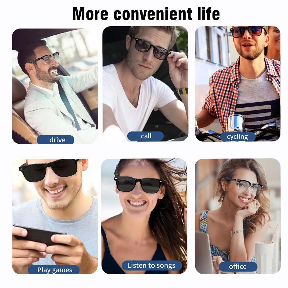 SENBONO Smart Glasses E13 Wireless BT 5.0 Sunglasses Outdoor Smart Sport Hands-Free Call Music Headphone Anti-Blue Eyeglasses Tidesmit