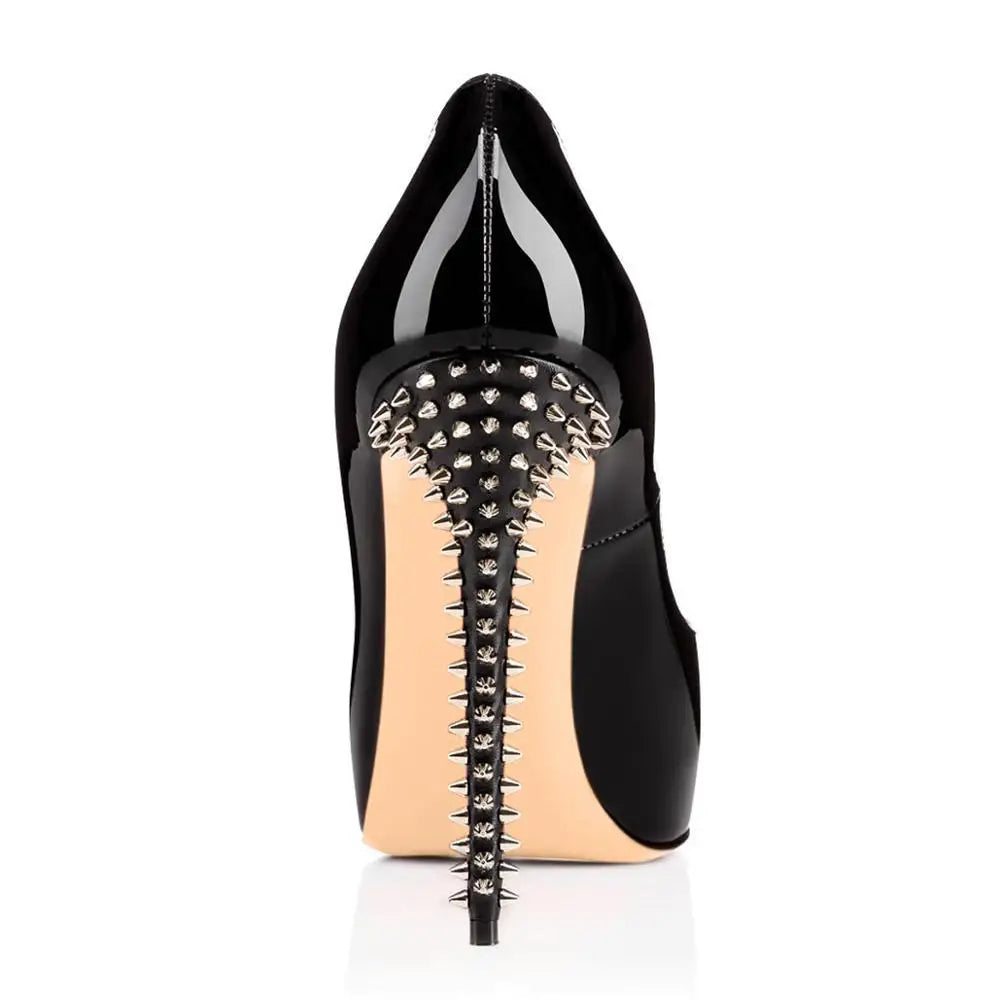 2019  Factory Wholesale Custom Sexy Rivets Heel Platform Leopard High Heel Pumps Shoes with Competitive Price