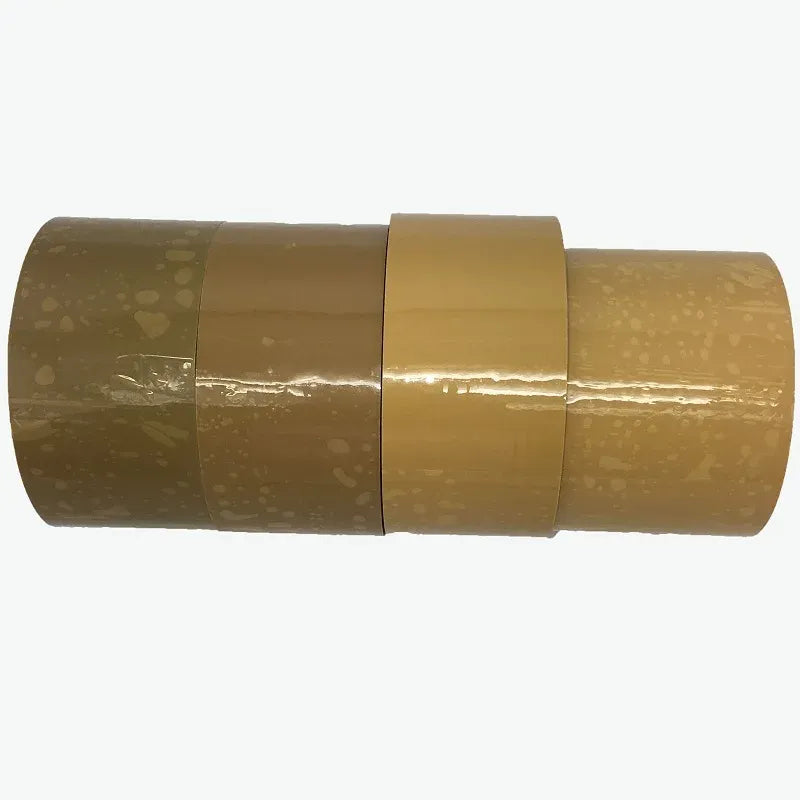 Tan acrylic carton sealing tape roll, glossy single-sided adhesive