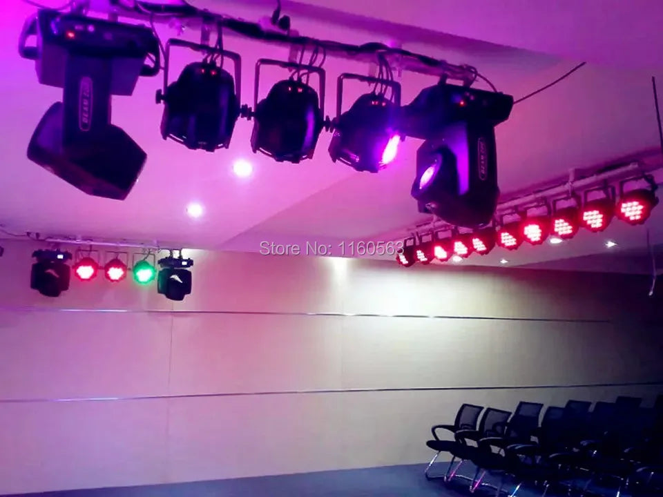 2pcs 200W LED Audience Blinder Lights 2Eye 2x100W Par Cob RGBWAUV 6in1 Strobe Wash Beam Stage Lighting Dj Disco
