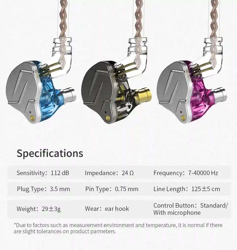 KZ ZSN Pro Hybrid Wired Earphones | High-Fidelity Studio Monitor In-Ear Tidesmit