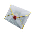 Eco-Friendly Durable Poly Mailing Bag 175x125mm Translucent Glass Paper Gift Envelope with Gold Line Wallet Type