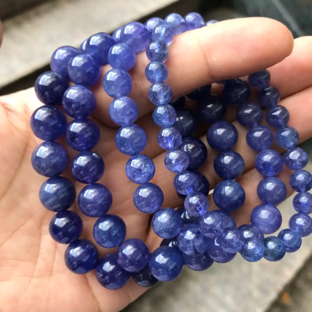 8mm Top AAAAA Grade Tanzanite Stretch Gemstone Bracelet