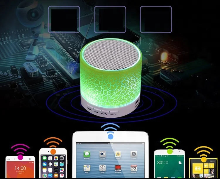 Portable RGB LED Lamp Wireless Speaker with RGB Night Light Mini Bluetooth Subwoofer for Quran Reading My Store