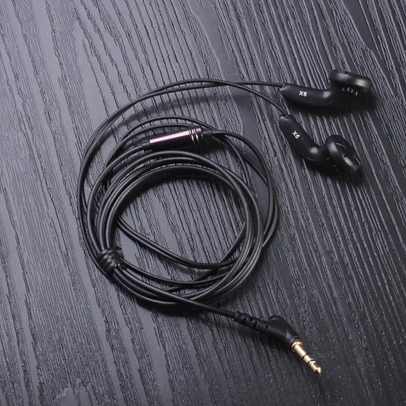 Tidesmit X6 3.5mm Flat Head In-Ear Wired HiFi Audio Earphones Black Tidesmit