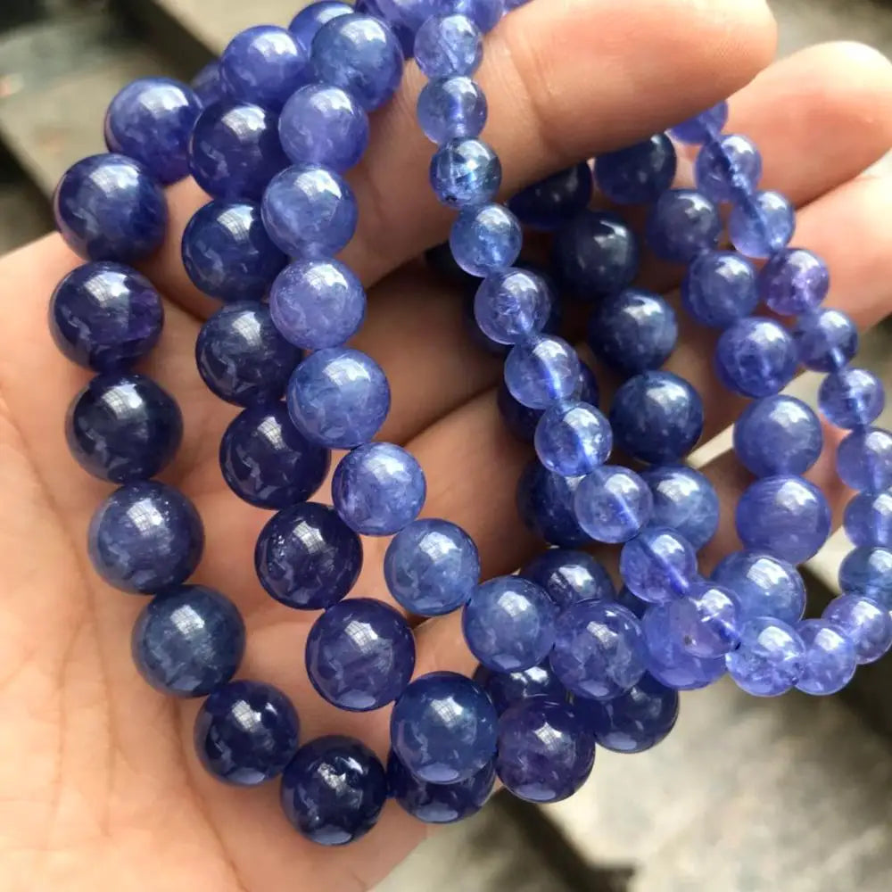8mm Top AAAAA Grade Tanzanite Stretch Gemstone Bracelet