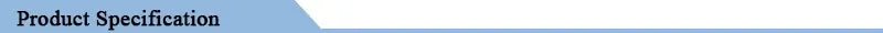Blue header bar with text "Product Specification"