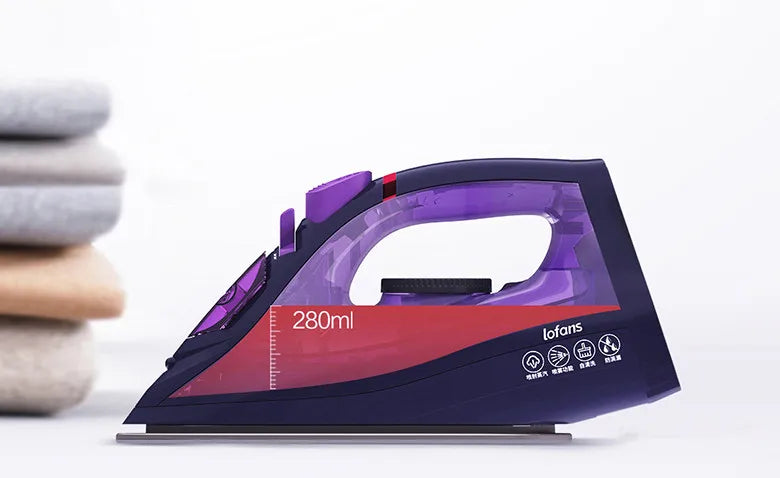 Tidesmit Lofans YD-012V cordless steam iron showing the 280ml water tank and fast 35-second heating technology