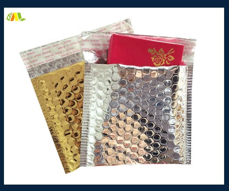 Gold Color Aluminum Foil Bubble Mailer Bags