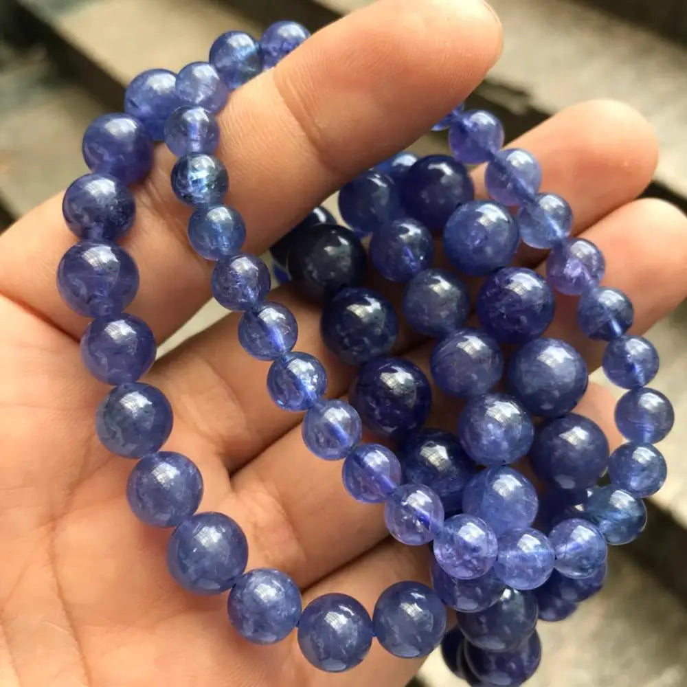 8mm Top AAAAA Grade Tanzanite Stretch Gemstone Bracelet
