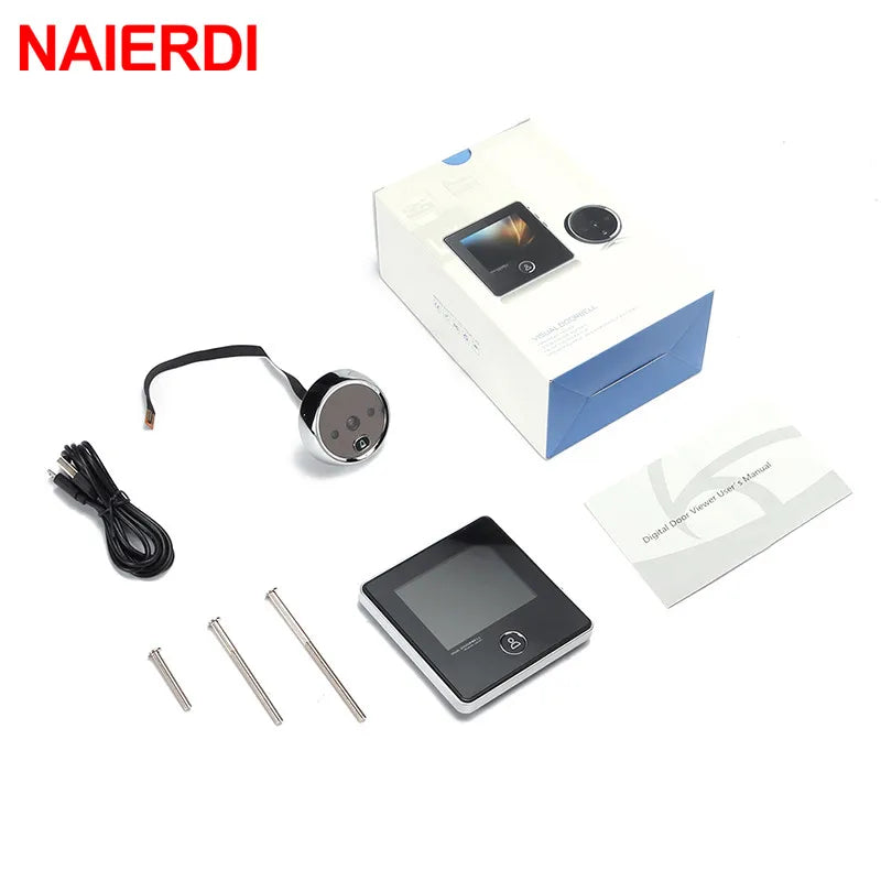 NAIERDI 2.8" LCD Screen Electronic Door Viewer Bell IR Night Door Peephole Camera Photo Recording Digital Camera Smart Viewer