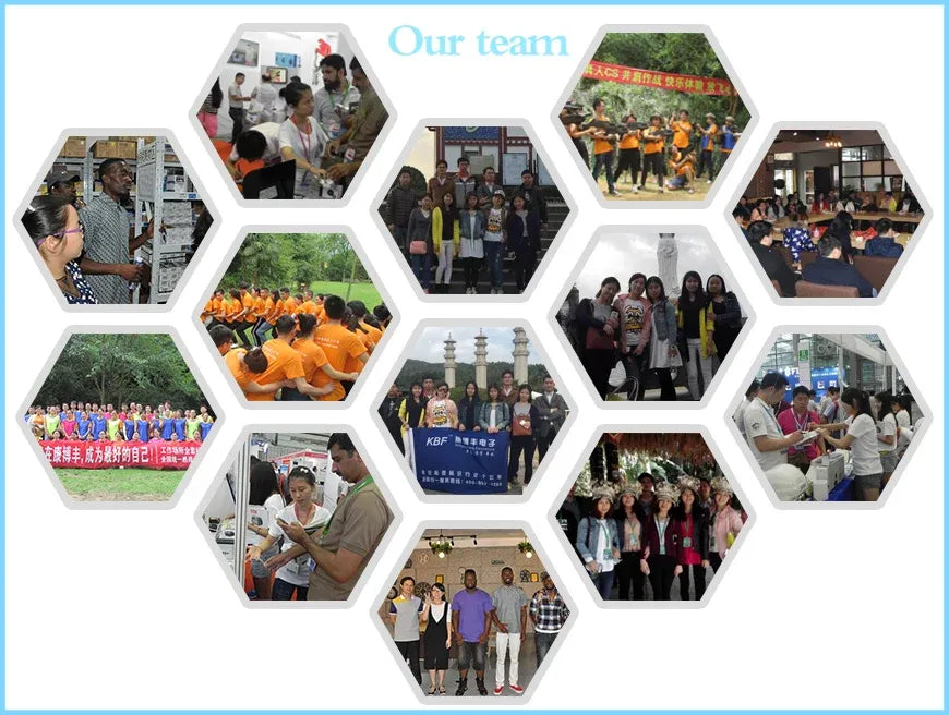 Thermal label printer cartridge team photo collage with group images