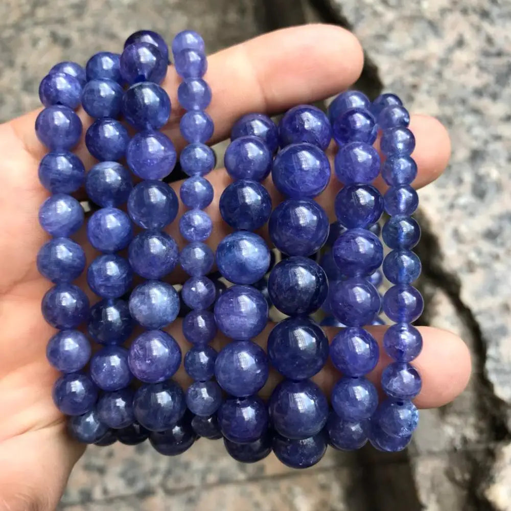 8mm Top AAAAA Grade Tanzanite Stretch Gemstone Bracelet