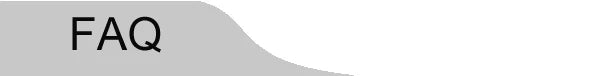 The word "FAQ" in black text on a light gray, curved banner.