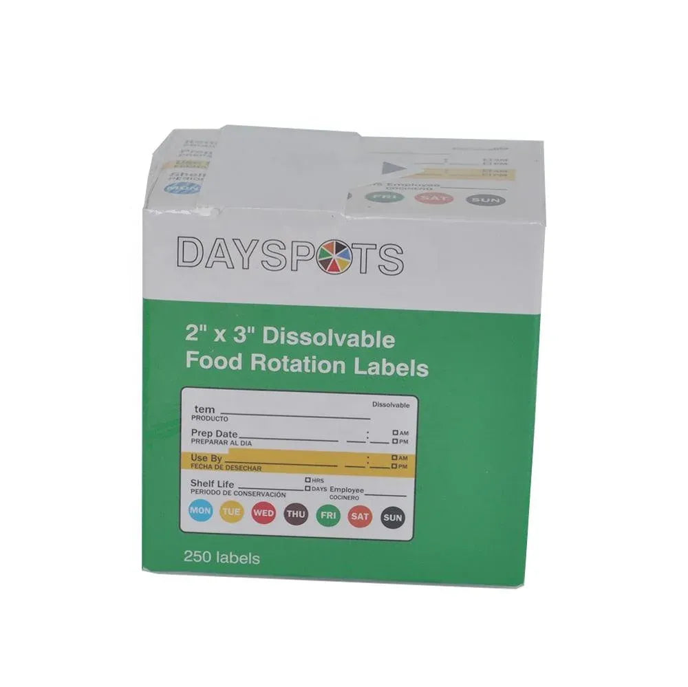2x3 Inch Dissolvable Food Rotation Label Roll Water Soluble Commercial Grade - Angle/Detail 3