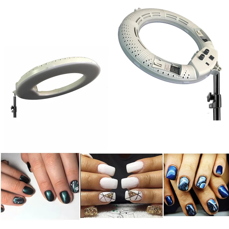 LED Ring Light for Makeup - Dimmable Bi-Color Studio Lamp with Tripod Tidesmit