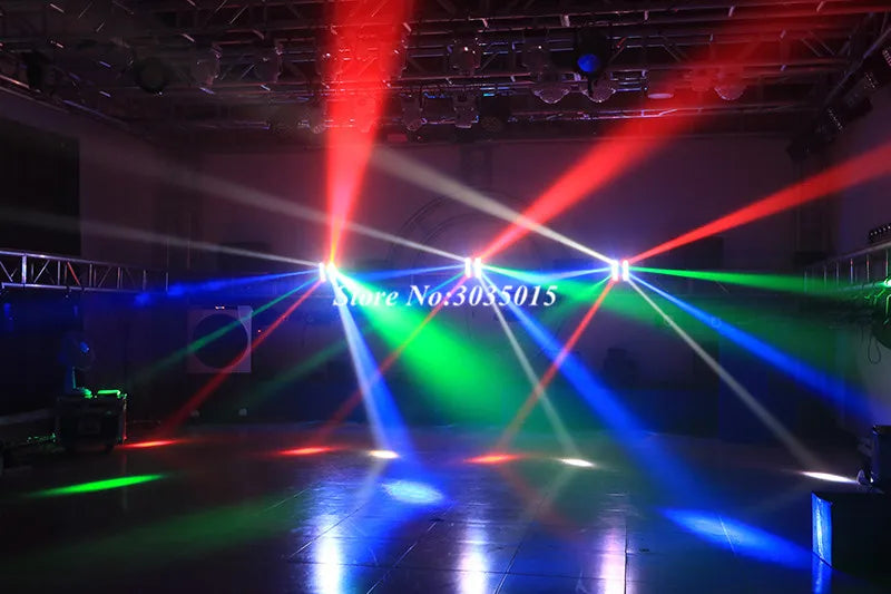 2pcs/lot 8x3W Mini LED Spider Light Sound Mode LED Moving Head Lights LED Beam Stage Dance Hall DJ Bars Party DMX512 Disco Lighting
