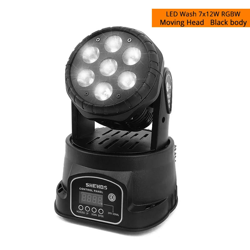 Black LED moving head wash light emitting white light, circular lens array