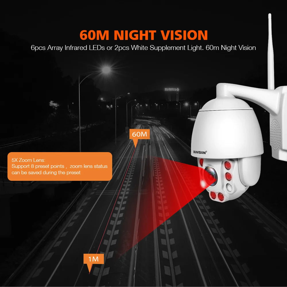 Wifi PTZ IP Camera 8MP 5MP 5X Zoom 4G Two Way Audio AI Auto Tracking  Wireless Camera Outdoor 60m IR Video Home Security Camera