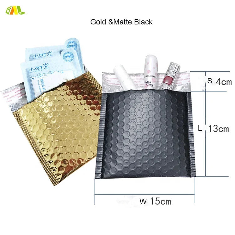 Gold Color Aluminum Foil Bubble Mailer Bags