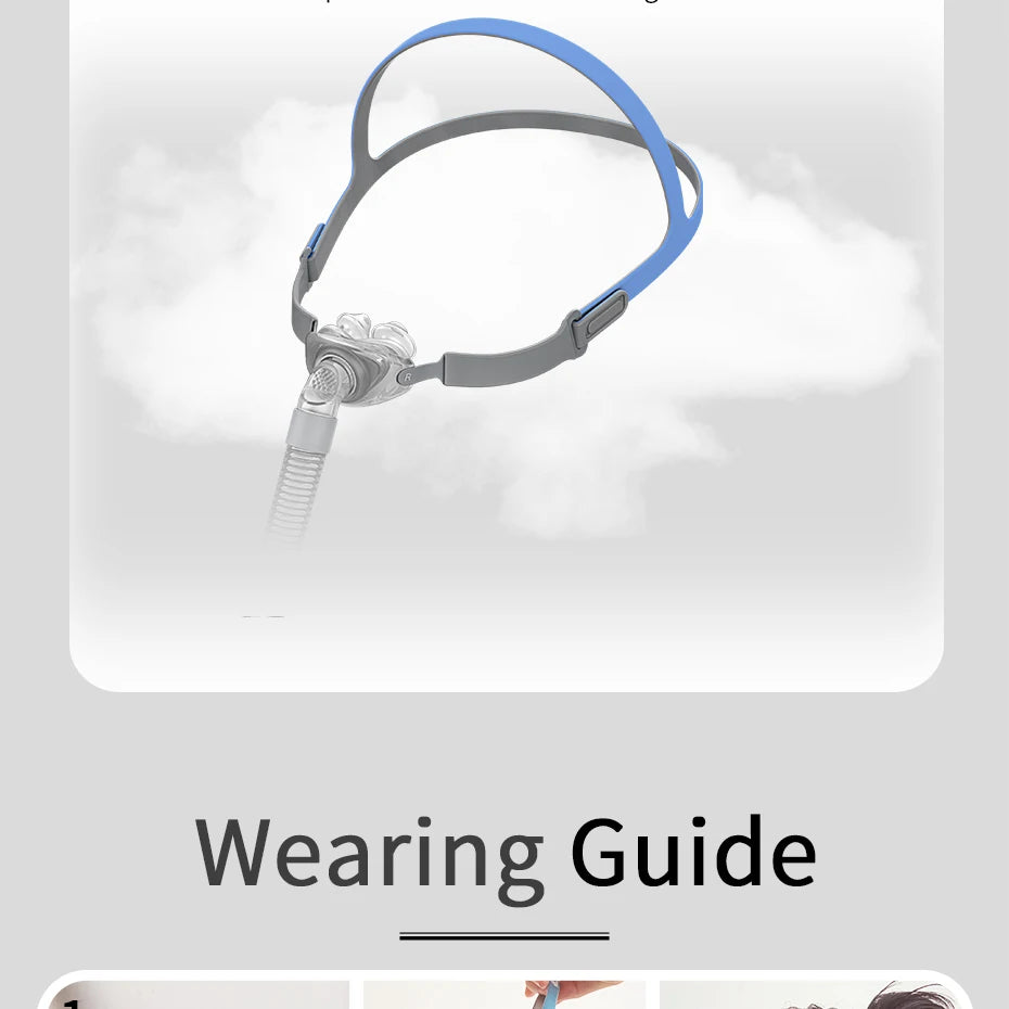 BMC PM2 Nasal Pillow Mask Nose Mask with Headband for CPAP Machine APAP BiPAP S/M/L 3 Sizes Silicone Cushions Apnea CPAP Mask