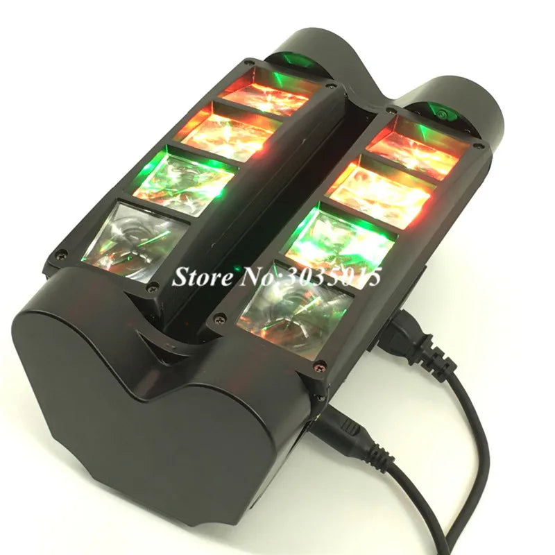 2pcs/lot 8x3W Mini LED Spider Light Sound Mode LED Moving Head Lights LED Beam Stage Dance Hall DJ Bars Party DMX512 Disco Lighting