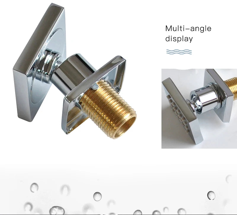 Body Shower Jets Bathroom Solid Brass Square Chrome Plated Spray Shower Head Sprayer Set Saving Water Spa Bath Massage Jet