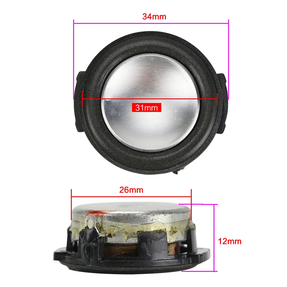 GHXAMP 1.25 INCH 1 inch 4Ohm 3W Mini Speaker 31mm Foam Side Full Range Sound Midrange bass MP3 Speaker Round 1 Pairs