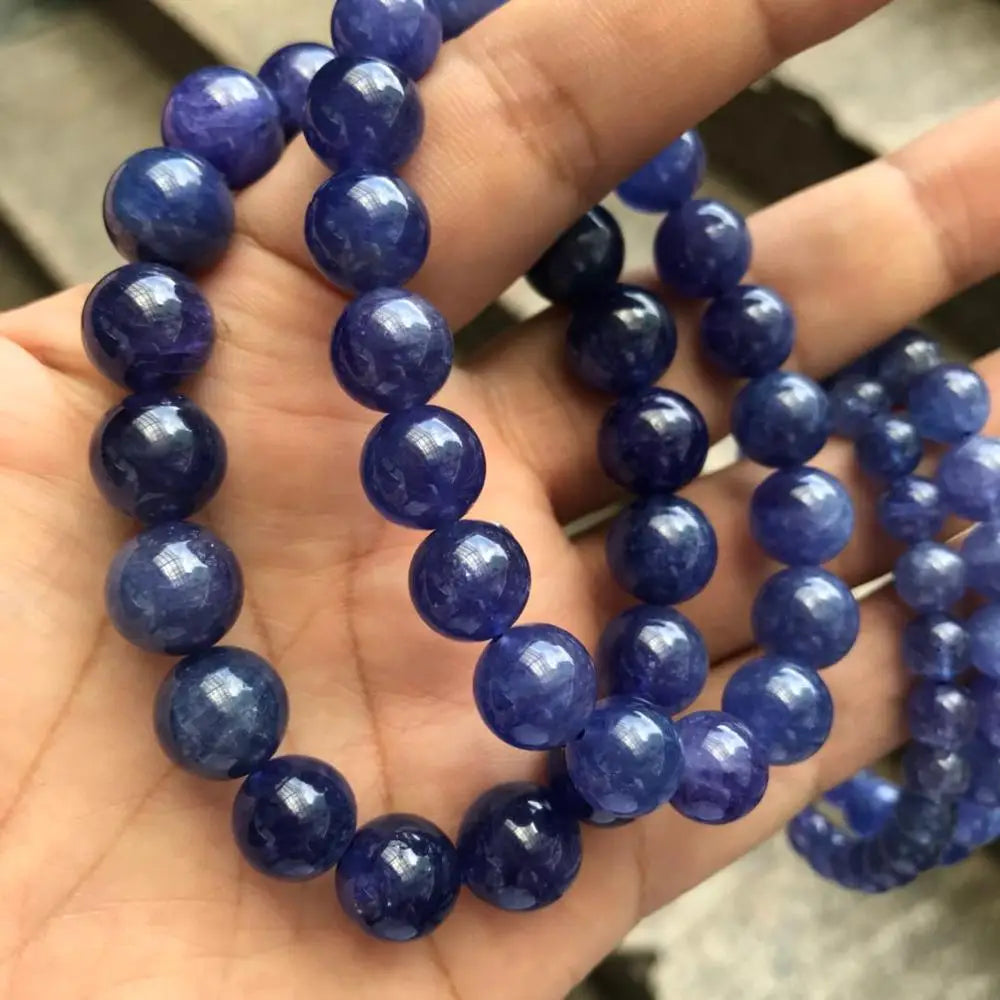 8mm Top AAAAA Grade Tanzanite Stretch Gemstone Bracelet