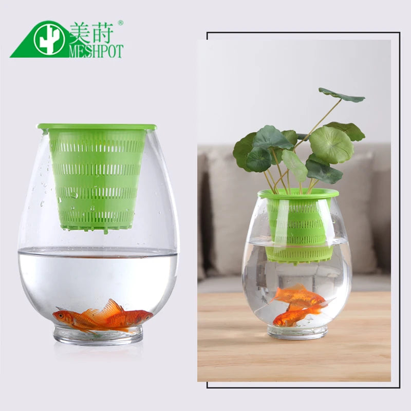 Meshpot 3PCS Colorful Plastic Hydroponics Basket Net Cup Mesh Pot Home Decoration Garden Supplies Flower Pot in 8cm/9cm/10cm