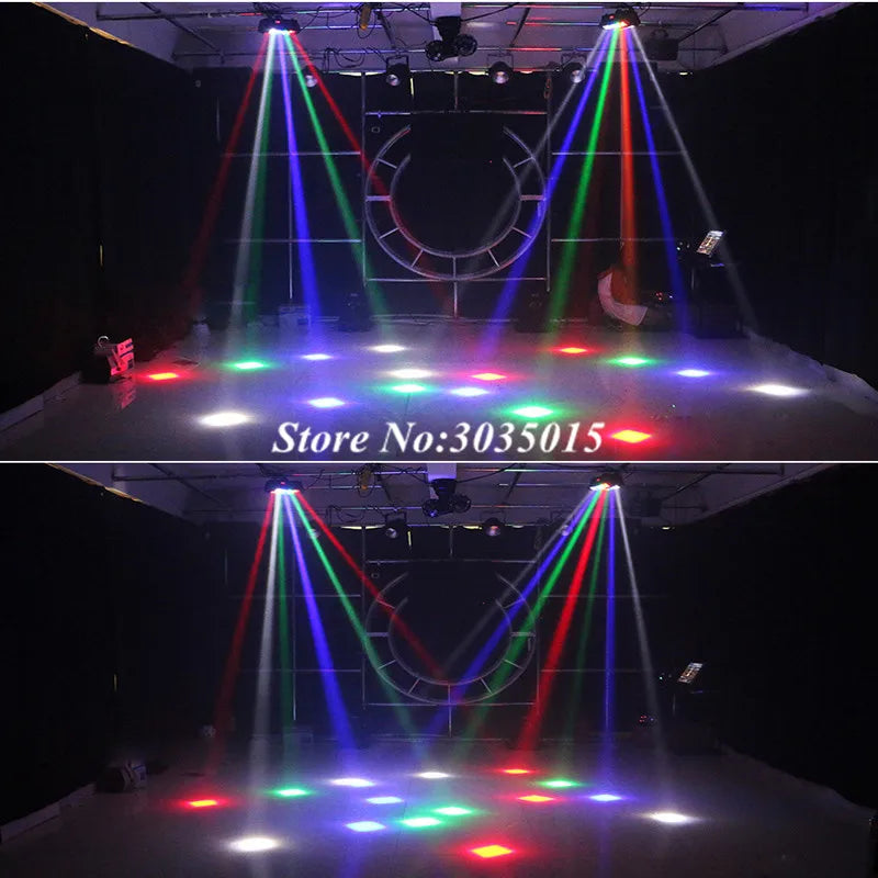 2pcs/lot 8x3W Mini LED Spider Light Sound Mode LED Moving Head Lights LED Beam Stage Dance Hall DJ Bars Party DMX512 Disco Lighting