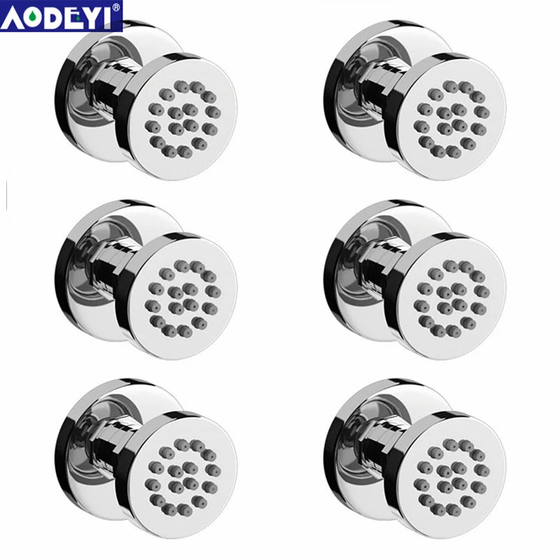 Body Shower Jets Bathroom Solid Brass Square Chrome Plated Spray Shower Head Sprayer Set Saving Water Spa Bath Massage Jet