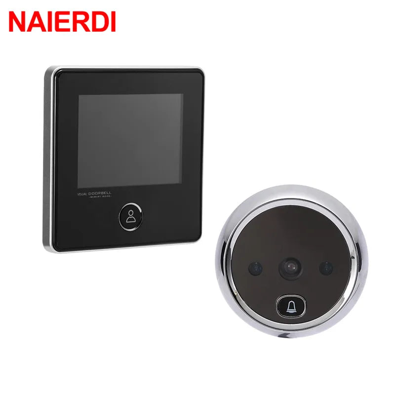 NAIERDI 2.8" LCD Screen Electronic Door Viewer Bell IR Night Door Peephole Camera Photo Recording Digital Camera Smart Viewer