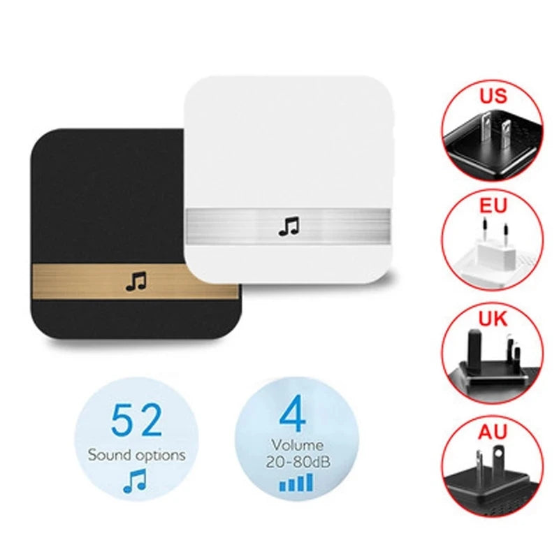 Universal 433MHz Wireless WIFI Smart Video Doorbell Chime Indoor Music Receiver 52 Melodies 4 Levels Volume for Smart Doorbells